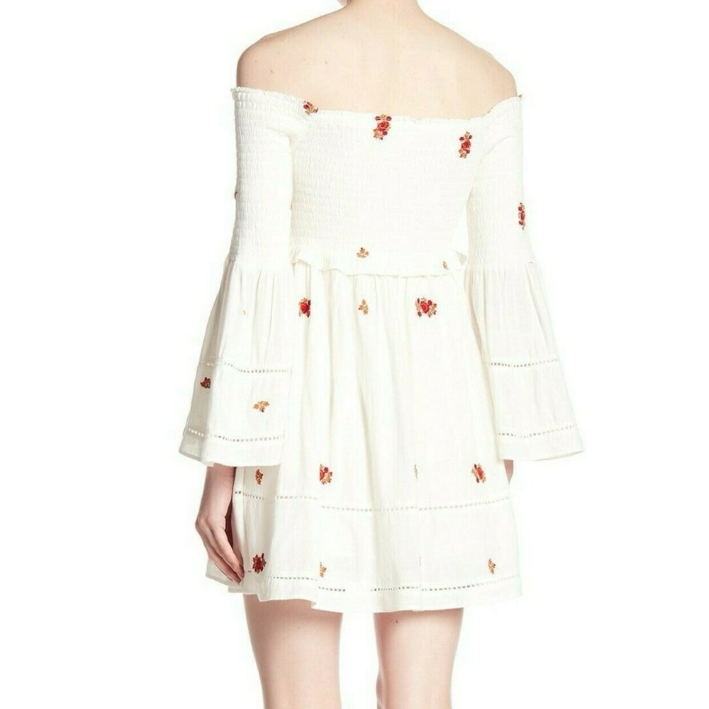 Free People Counting Daisies Embroidered Off the Shoulder Dress Size L - Picture 2 of 11